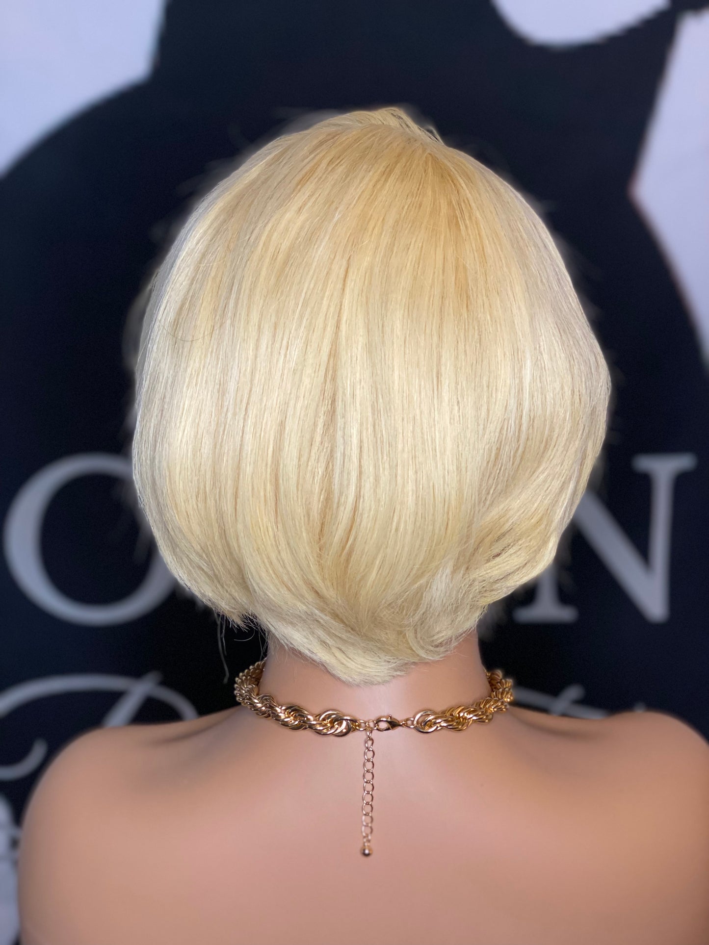 613 (Blonde) Pixie Cut Side Part Bang Wig (Stasia)