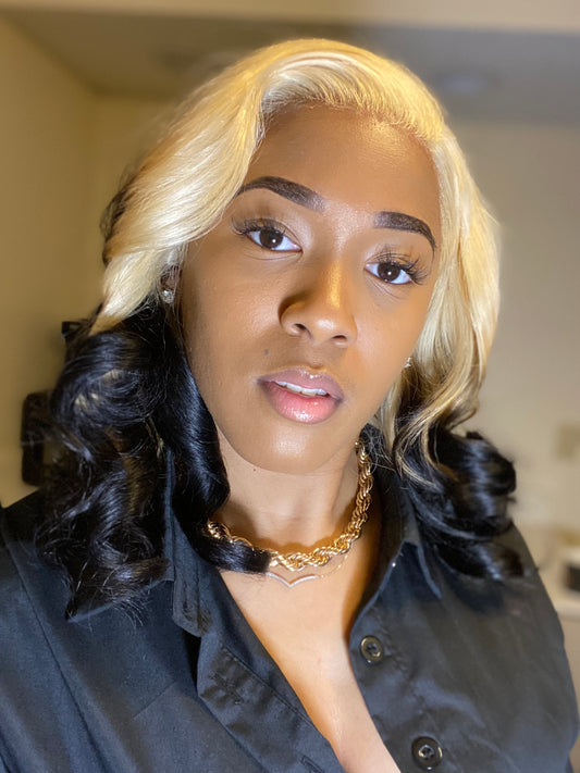 Ombré Blonde/Black Loose Wave Wig