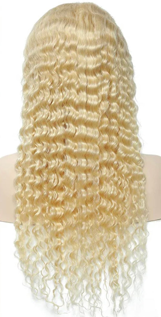 Blonde (613) Brazilian 5X5 HD Lace Closure Wig (Deep Wave)