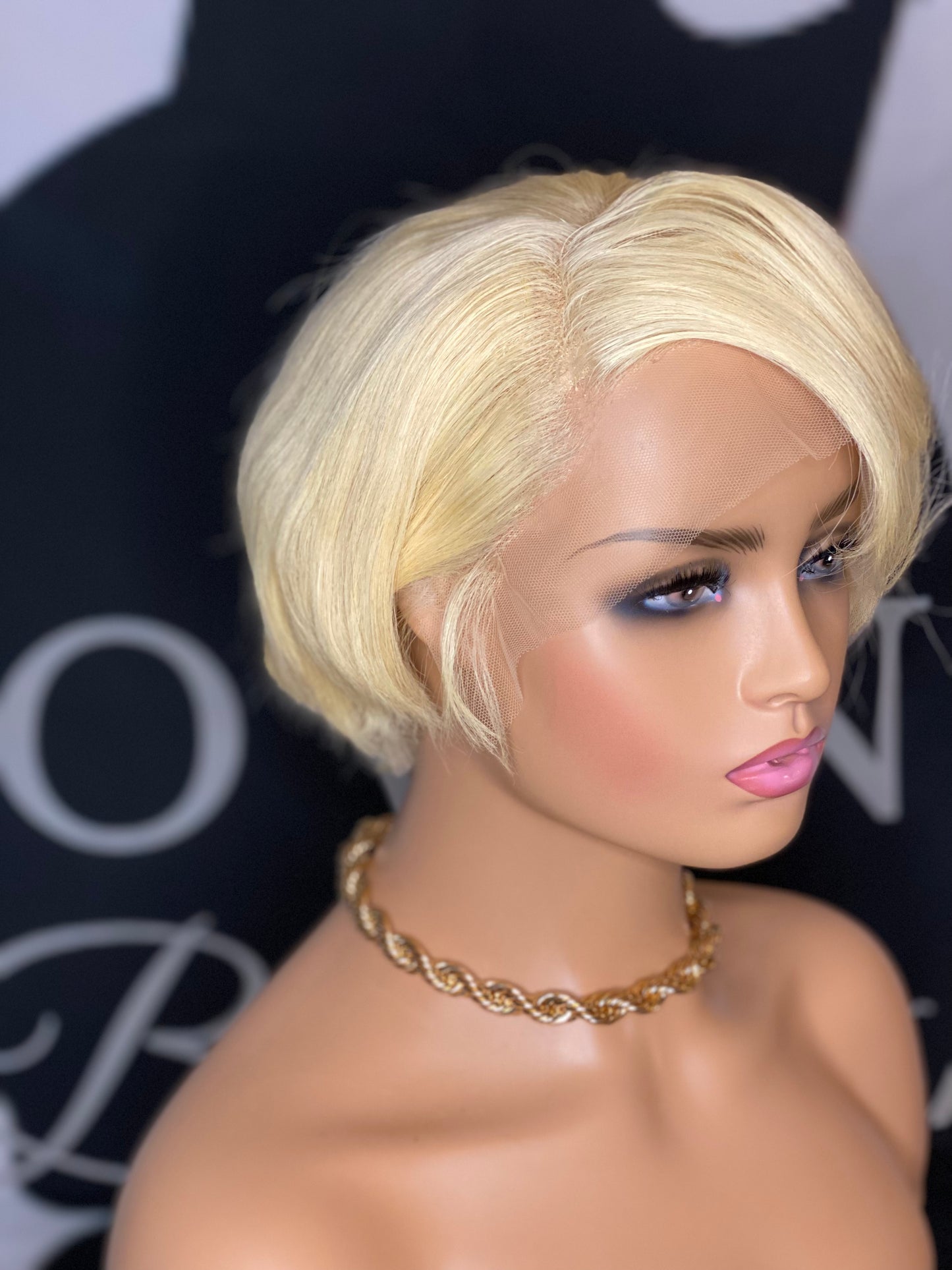 613 (Blonde) Pixie Cut Side Part Bang Wig (Stasia)