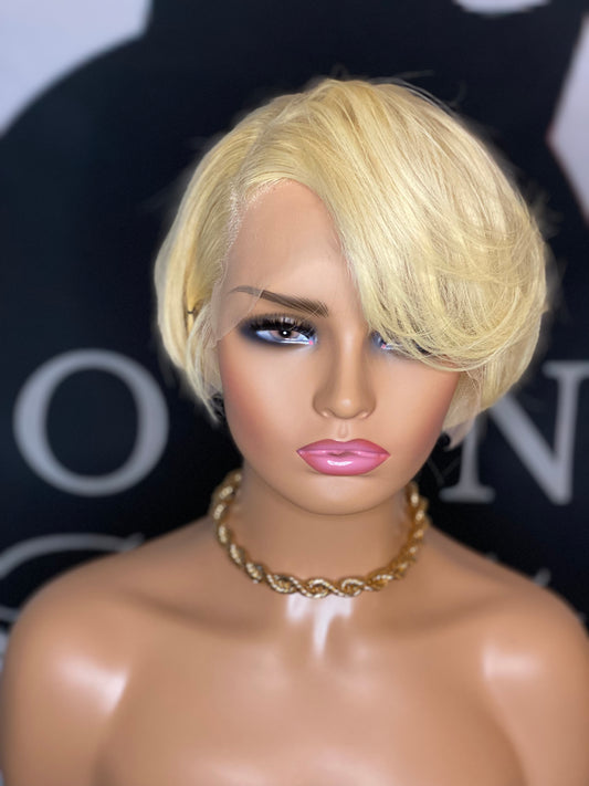 613 (Blonde) Pixie Cut Side Part Bang Wig (Stasia)