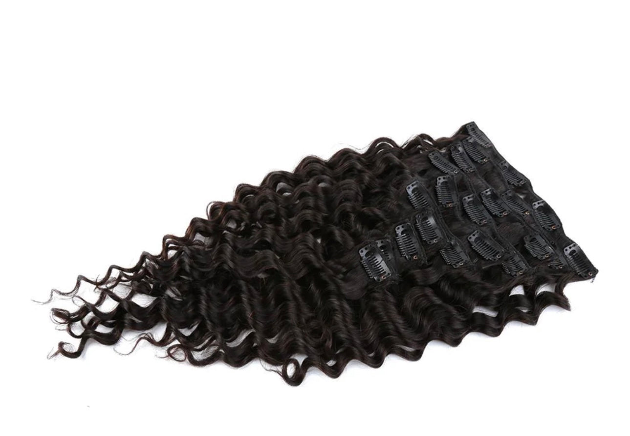 Raw Cambodian Hair Clip Ins (Deep Wave)